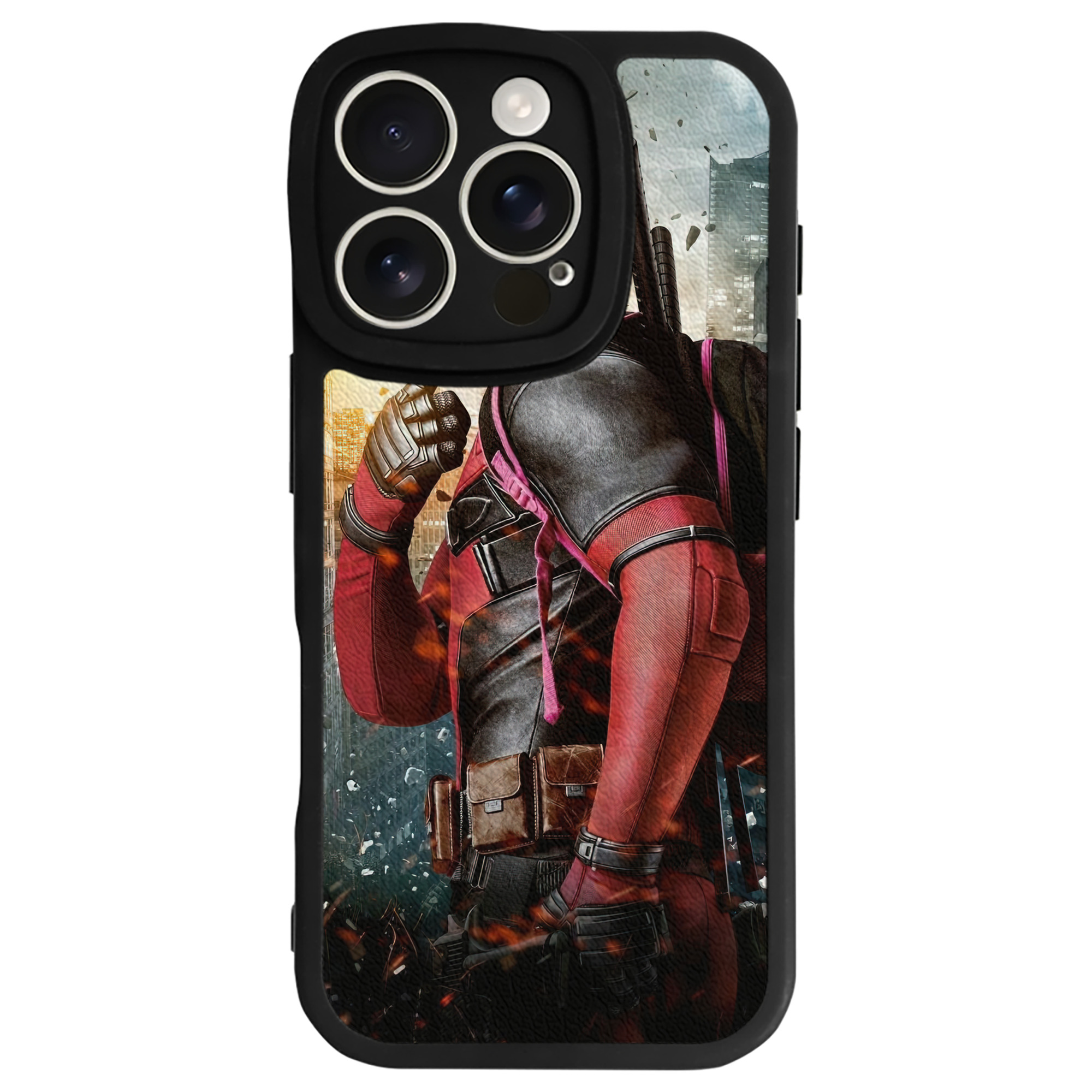 （画像用） Deadpool デッドプール 【iPhone 16シリーズ対応】シリコンスマホケース（レザー調） 材質：シリコン